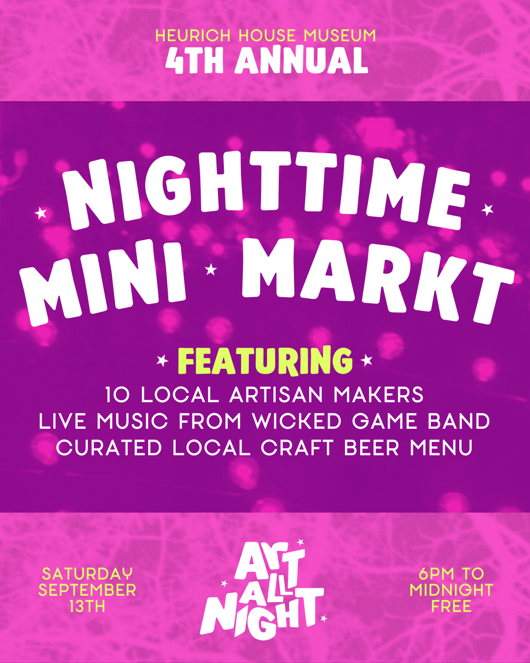 Art All Night: Mini Markt + Live Music – Heurich House