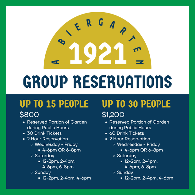 1921 Biergarten Reservation